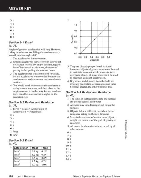 Newtons Second Law And Answers Reinforcement roccor de. . Section 2 reinforcement acceleration worksheet answer key
